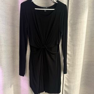 Forever 21 Black Long Sleeve Sheath Dress